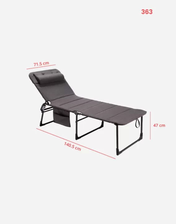 Adjustable Sunbeds-Crespo Lounger - Al-363 Xl Tex-Supreme - Grey (76)